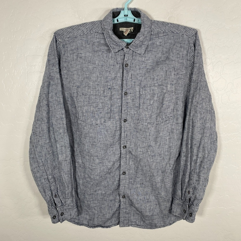 Carbon 2 Cobalt Shirt Mens Medium Tall Blue Button Up Long‎ Sleeve Blanket